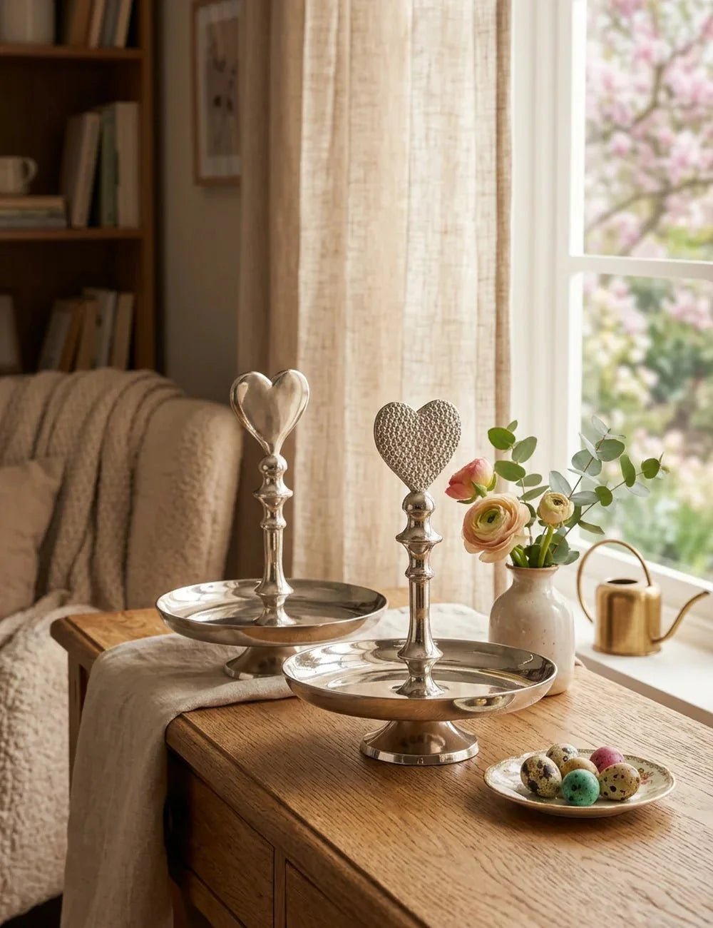 Deko Trends 2026 – Etagere mit Ton-in-Ton Deko-Arrangement in Erdtönen