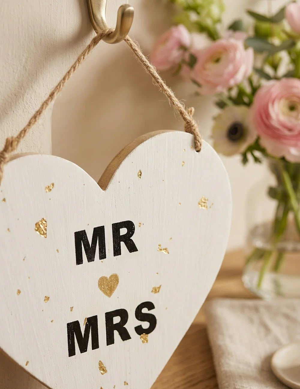 Anhänger Mr. & Mrs. – Nahaufnahme Materialdetail