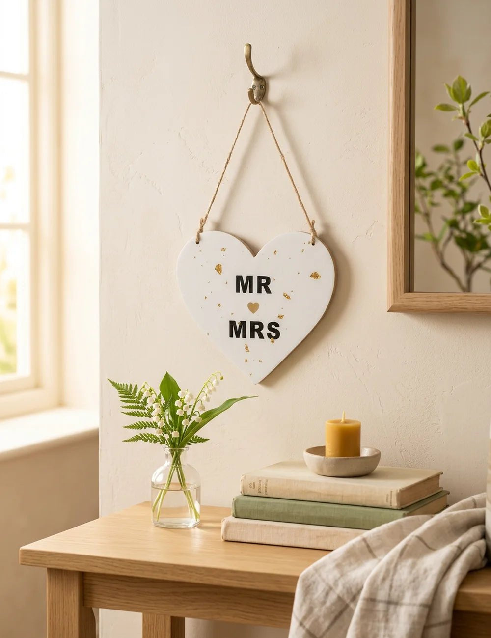 Anhänger Mr. & Mrs. – in Gruppenarrangement dekoriert