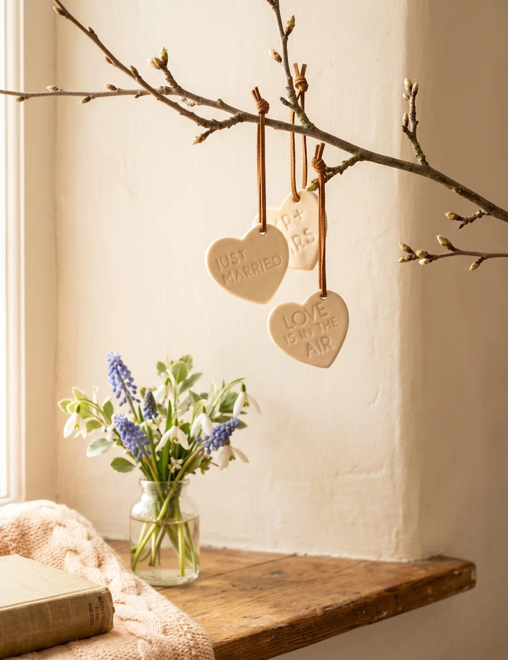 Anhänger Wedding — Porzellan, Herzform – WohnSinn
