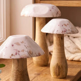 Dekoaufsteller Bernada Pilz aus Mangoholz, Seitenansicht