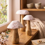 Bernada Pilze aus Mangoholz in drei Größen als Gruppenarrangement