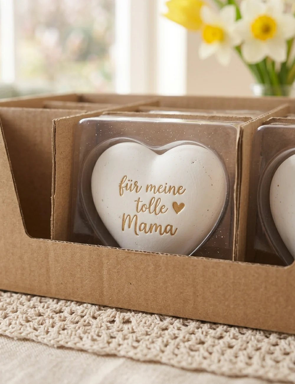 Parents Herz Nahaufnahme der Kunstharz-Oberfläche glänzend und matt