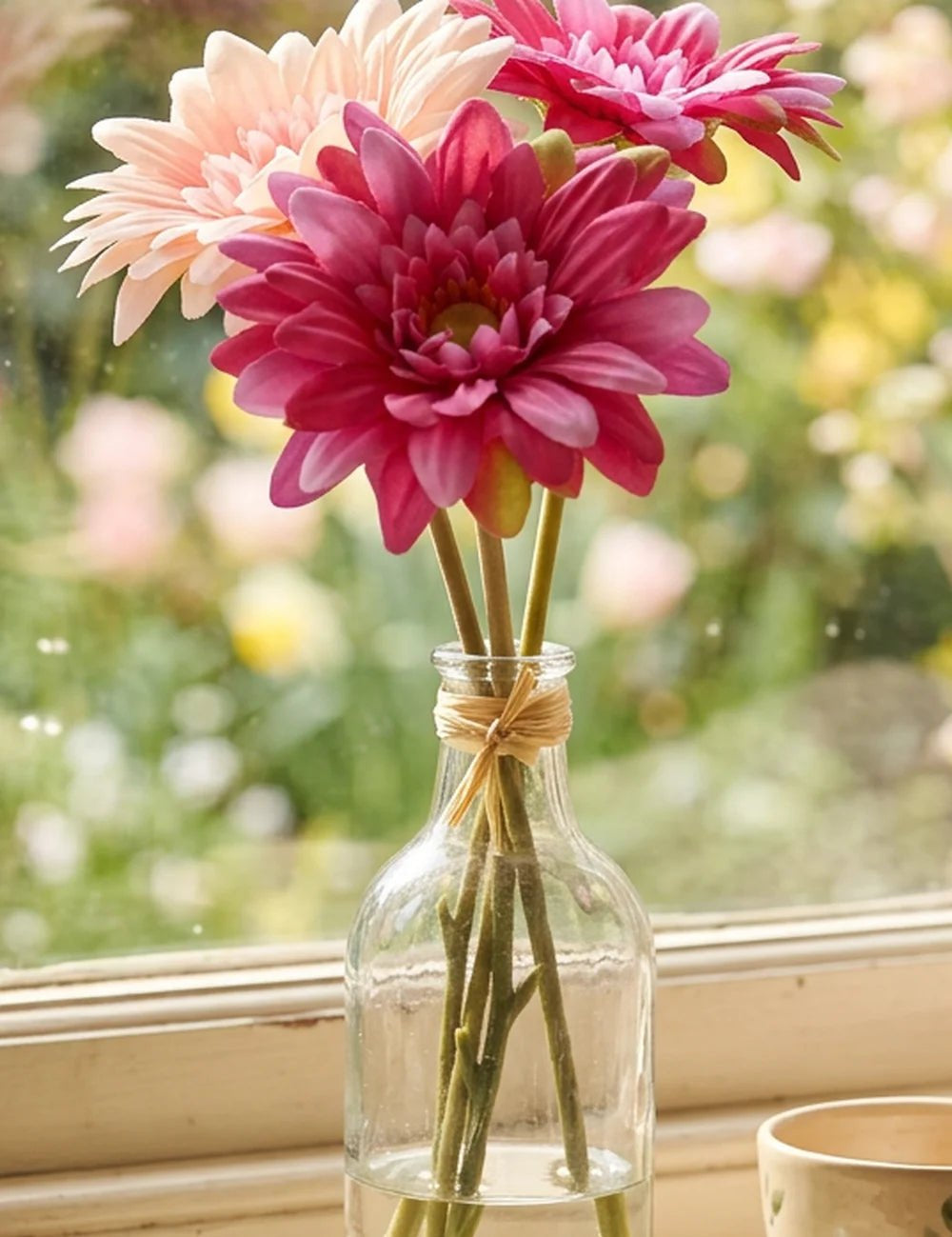 Dekostrauß Gerbera Pink, Detailaufnahme der Textur