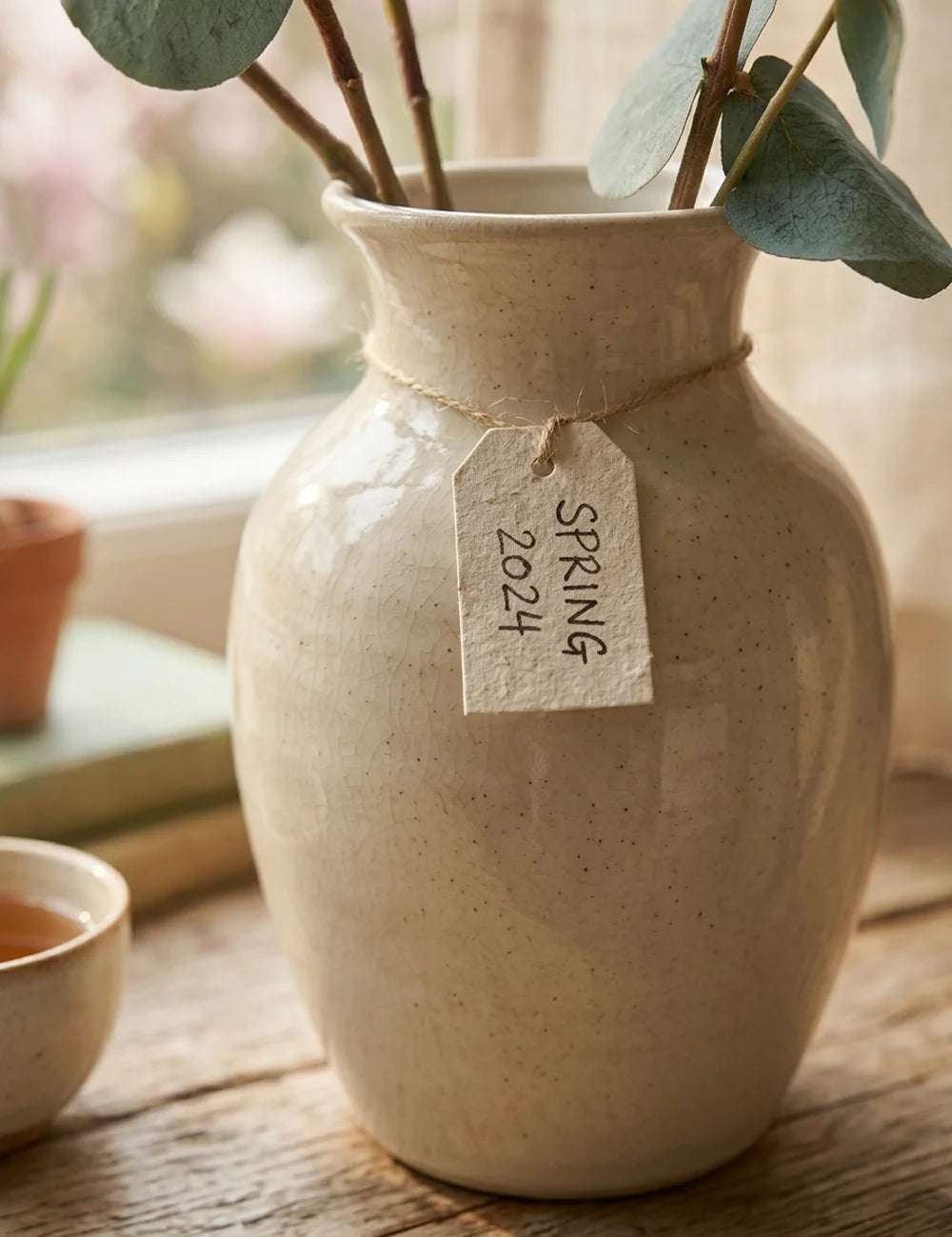 Dekozweig Eukalyptus – dekoriert im Wohnambiente