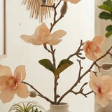Dekozweig Magnolie Creme – Ansicht von der Seite