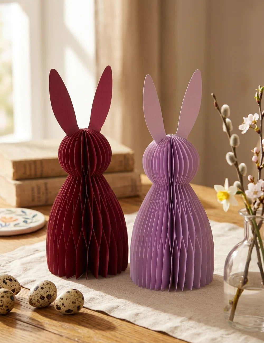 Figur Bonnie Hellrosa/Rot – dekoriert im Wohnambiente