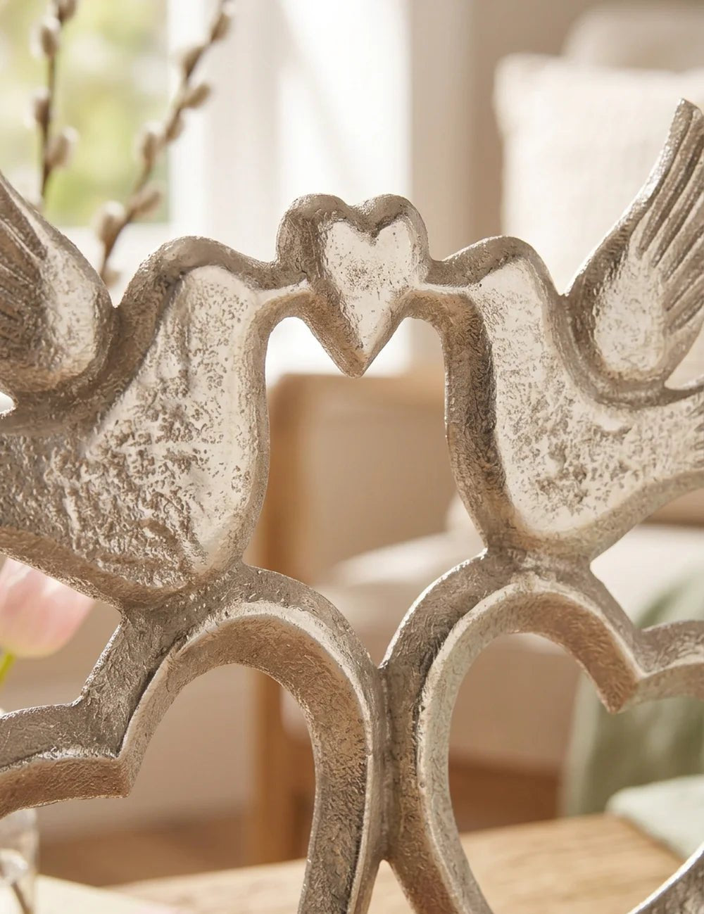 Figur Dove Vogel/Herz – Nahaufnahme Materialdetail