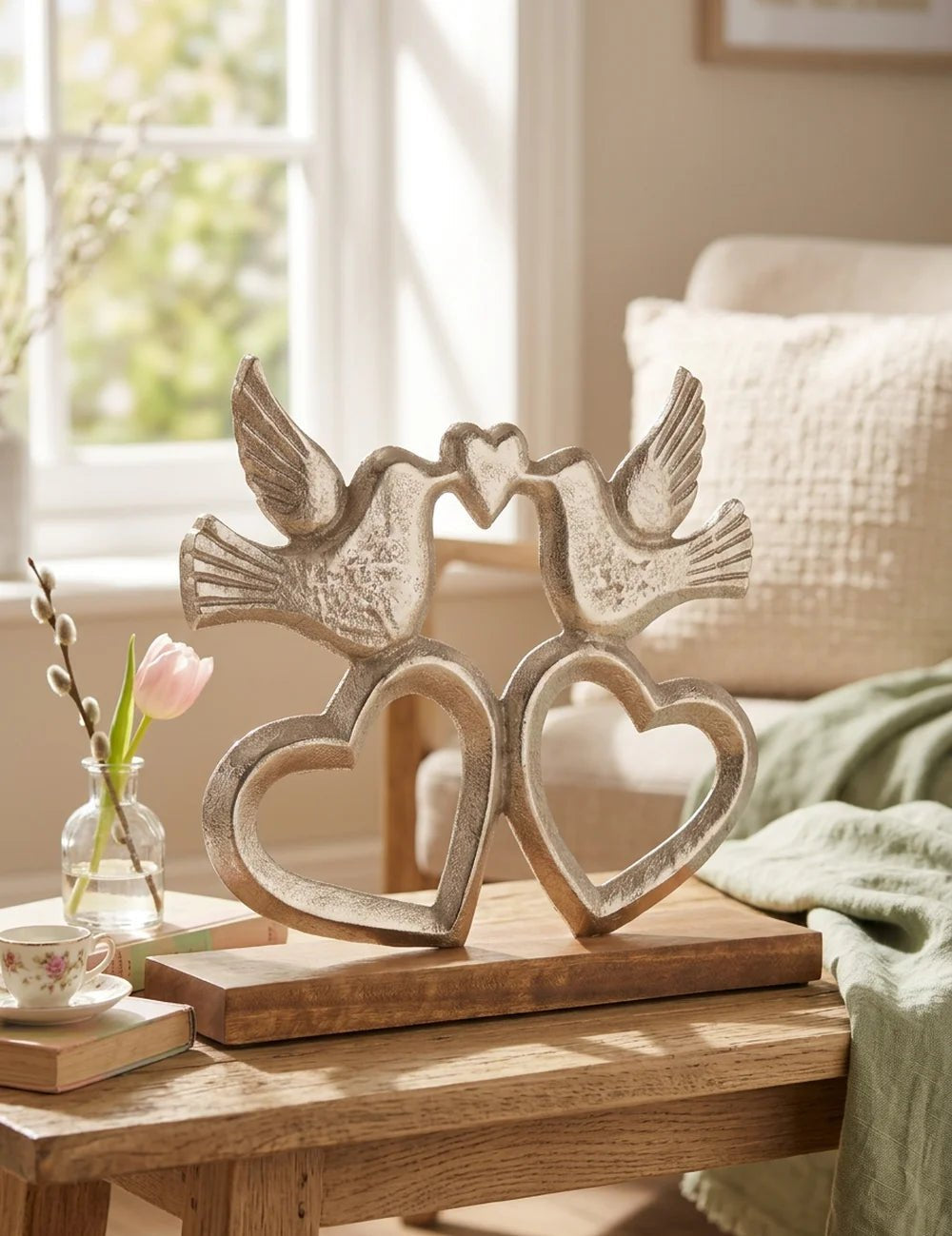 Figur Dove Vogel/Herz – dekoriert im Wohnambiente