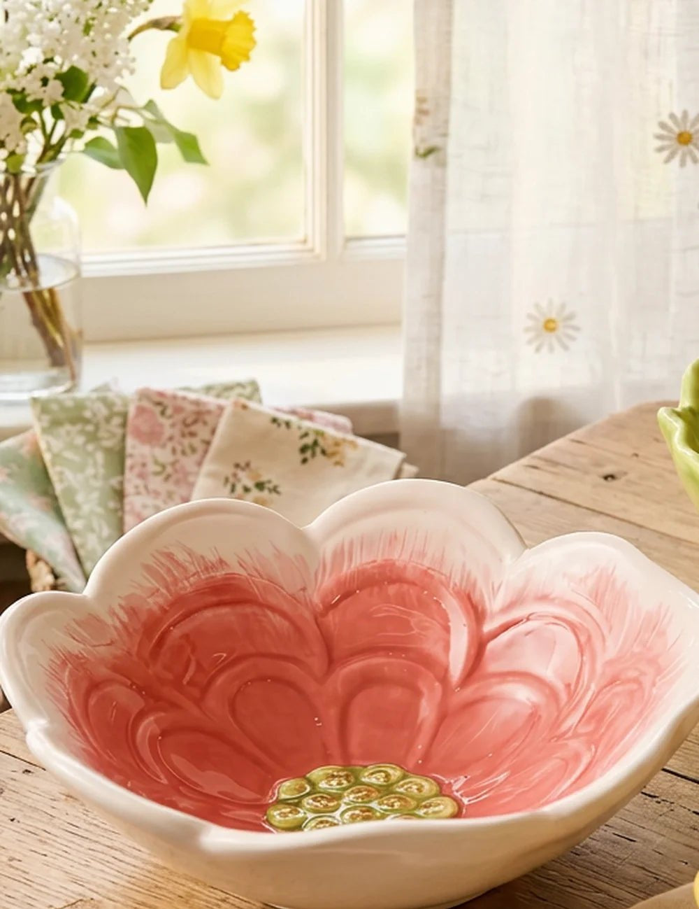 Flower Schale Rosa groß – Ansicht von der Seite