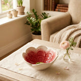 Flower Schale Rosa groß – dekoriert im Wohnambiente