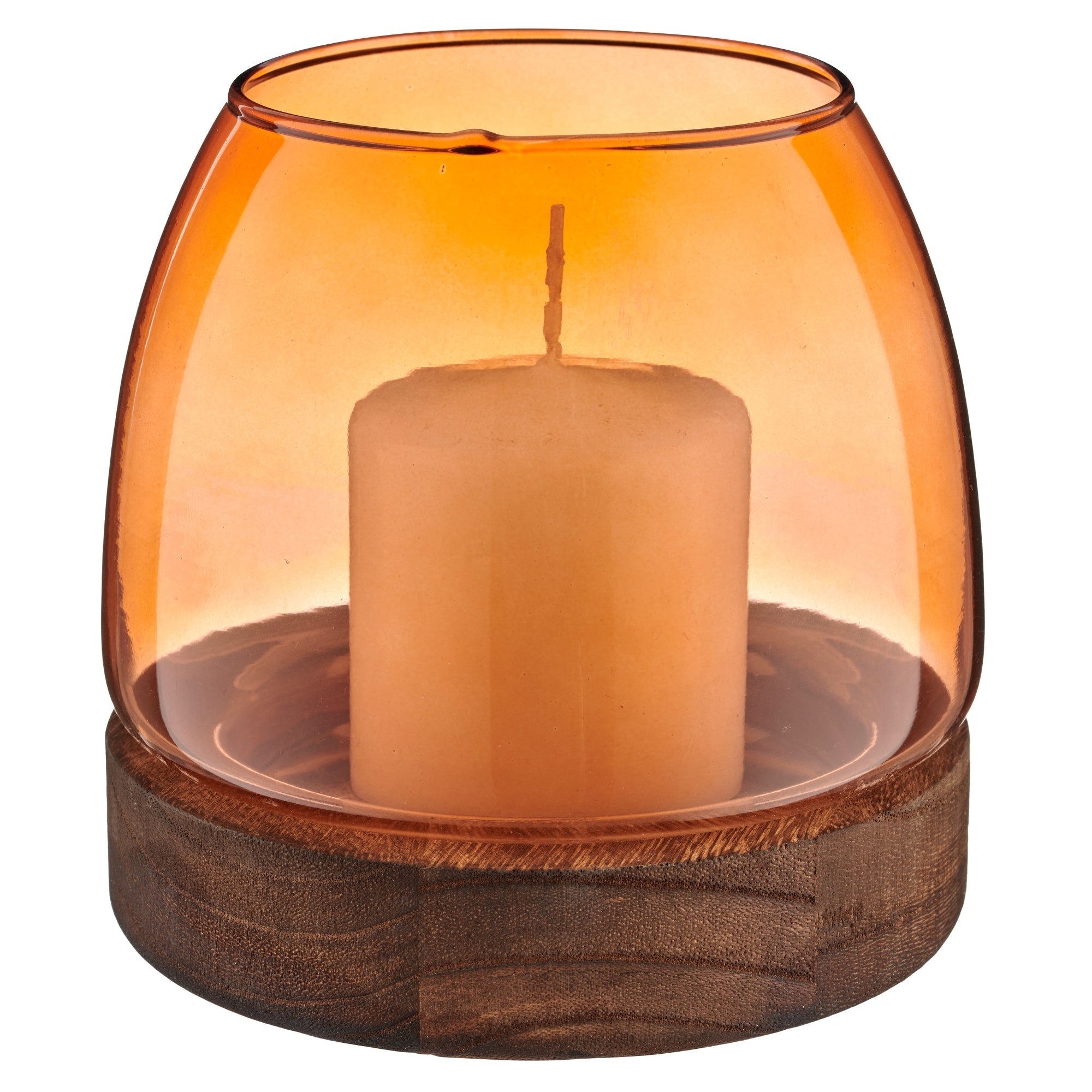 Glaswindlicht auf Holzfuß - WohnSinn
