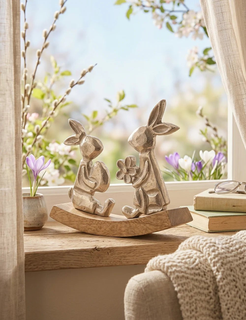 Hoppeline Hase – dekoriert im Wohnambiente
