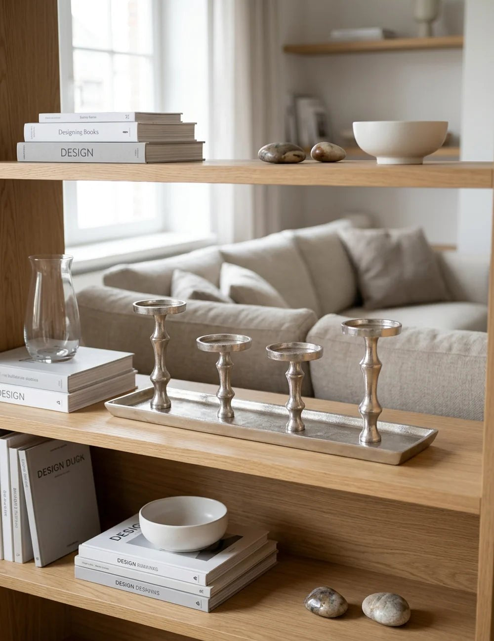 Kerzenleuchter Furo (Rechteck), in modernem Wohnzimmer-Setting