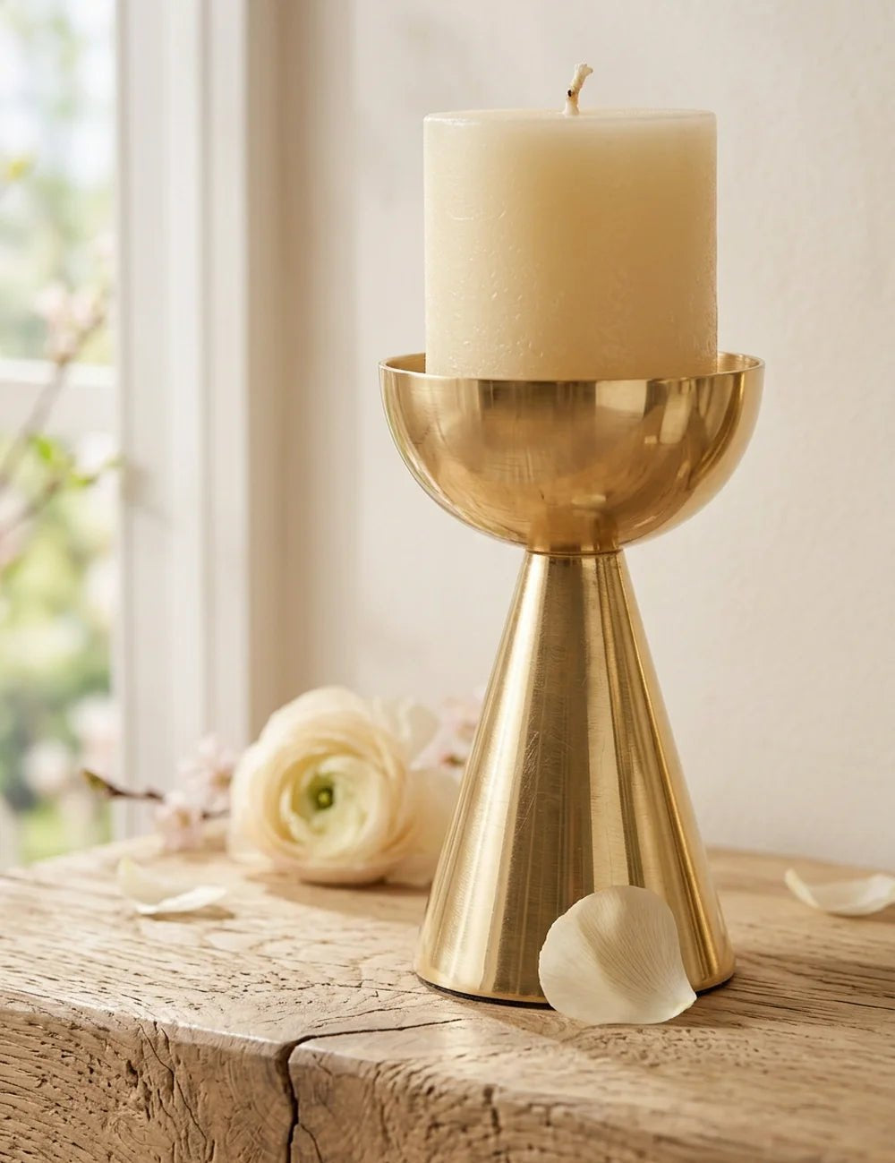 Kerzenleuchter Luena Gold – Nahaufnahme Materialdetail