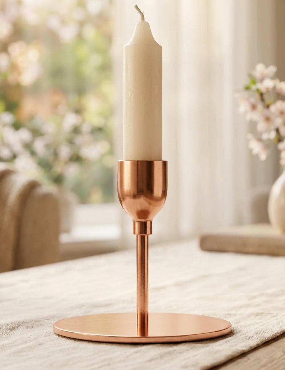 Kerzenleuchter Malte Roségold – Nahaufnahme Materialdetail