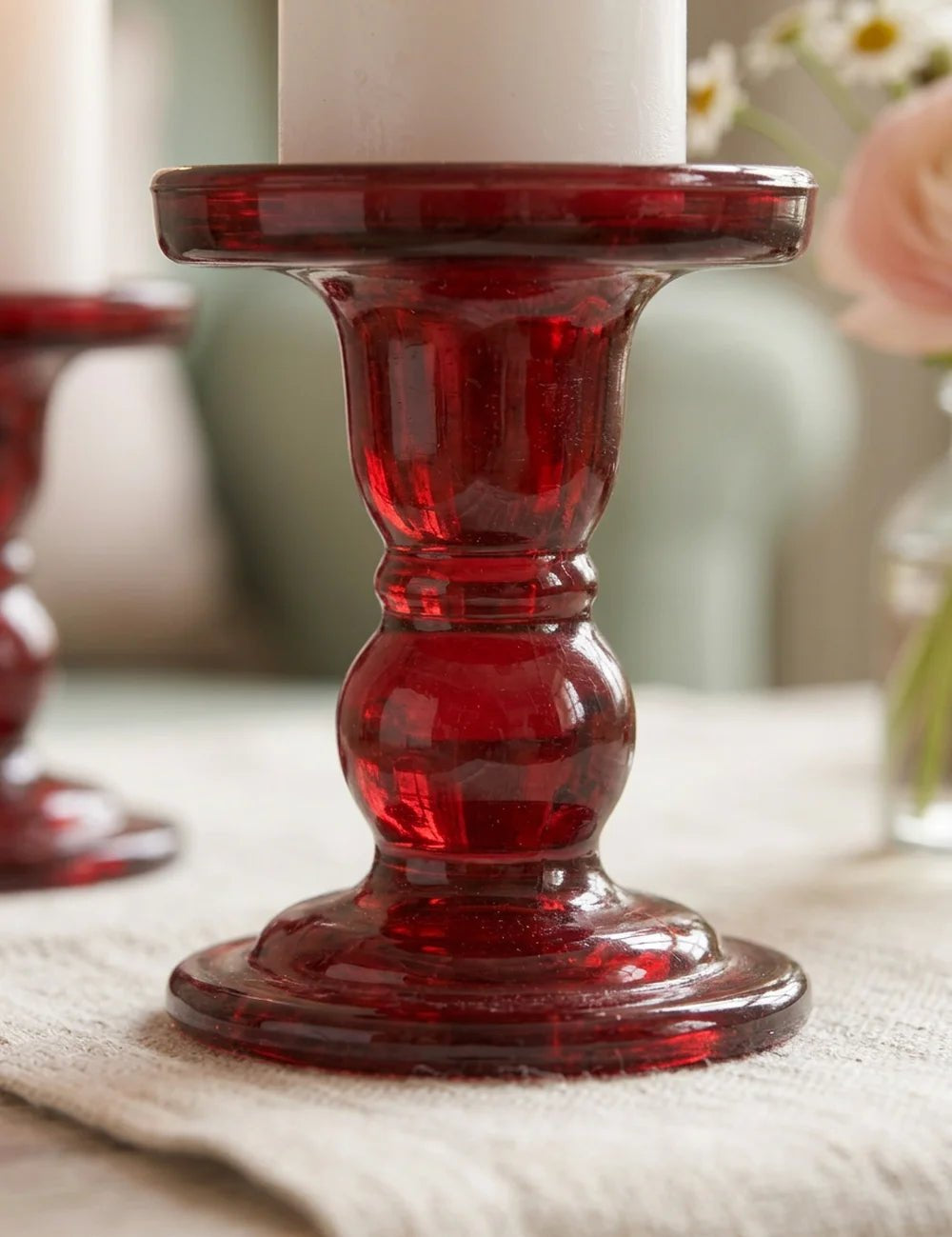 Kerzenleuchter Matar Rot – Nahaufnahme Materialdetail
