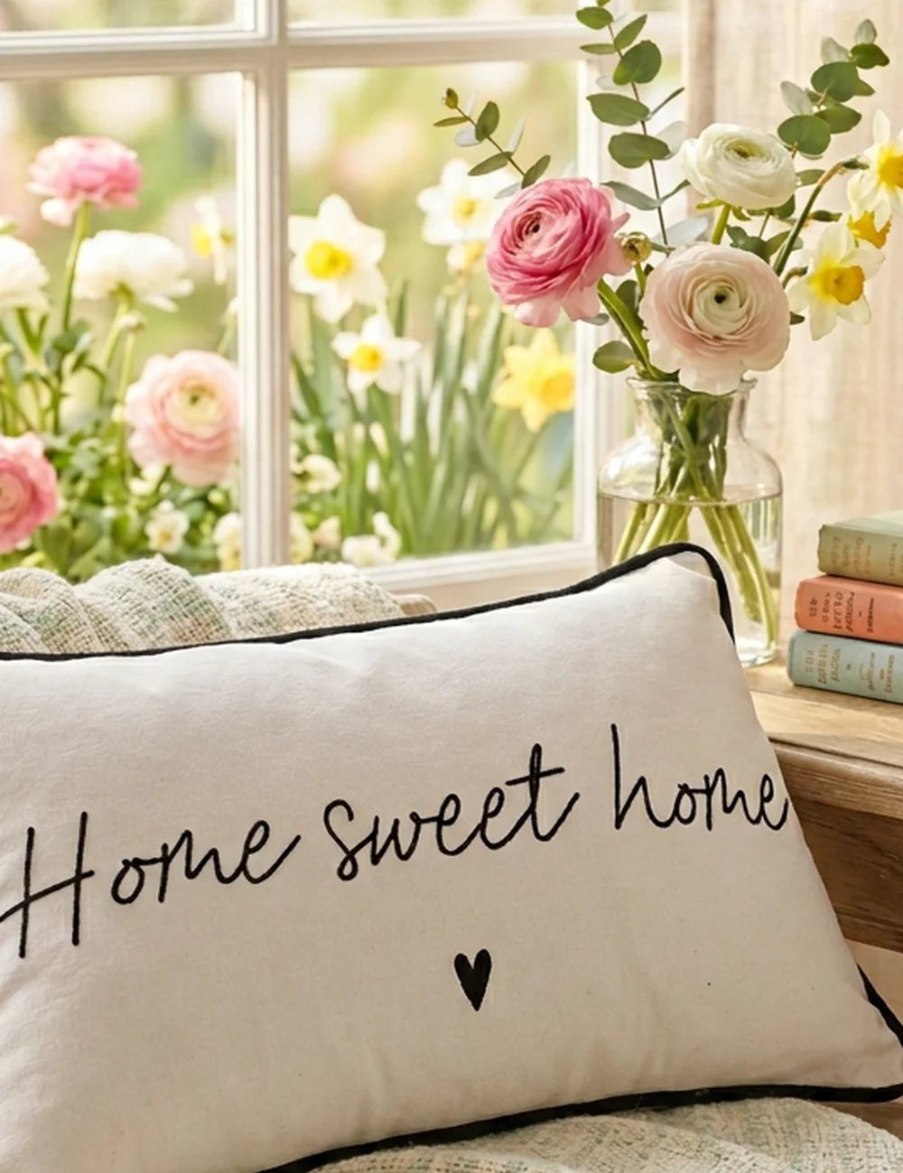 Kissen Home sweet home – Ansicht von der Seite