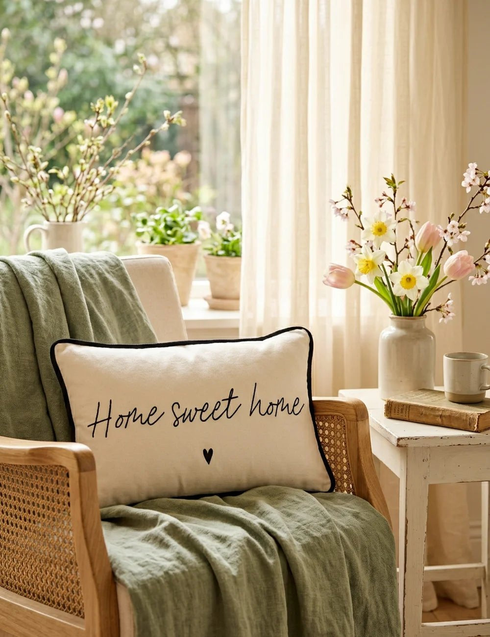 Kissen Home sweet home – dekoriert im Wohnambiente