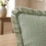 Kissen Lenea Grün – Nahaufnahme Materialdetail