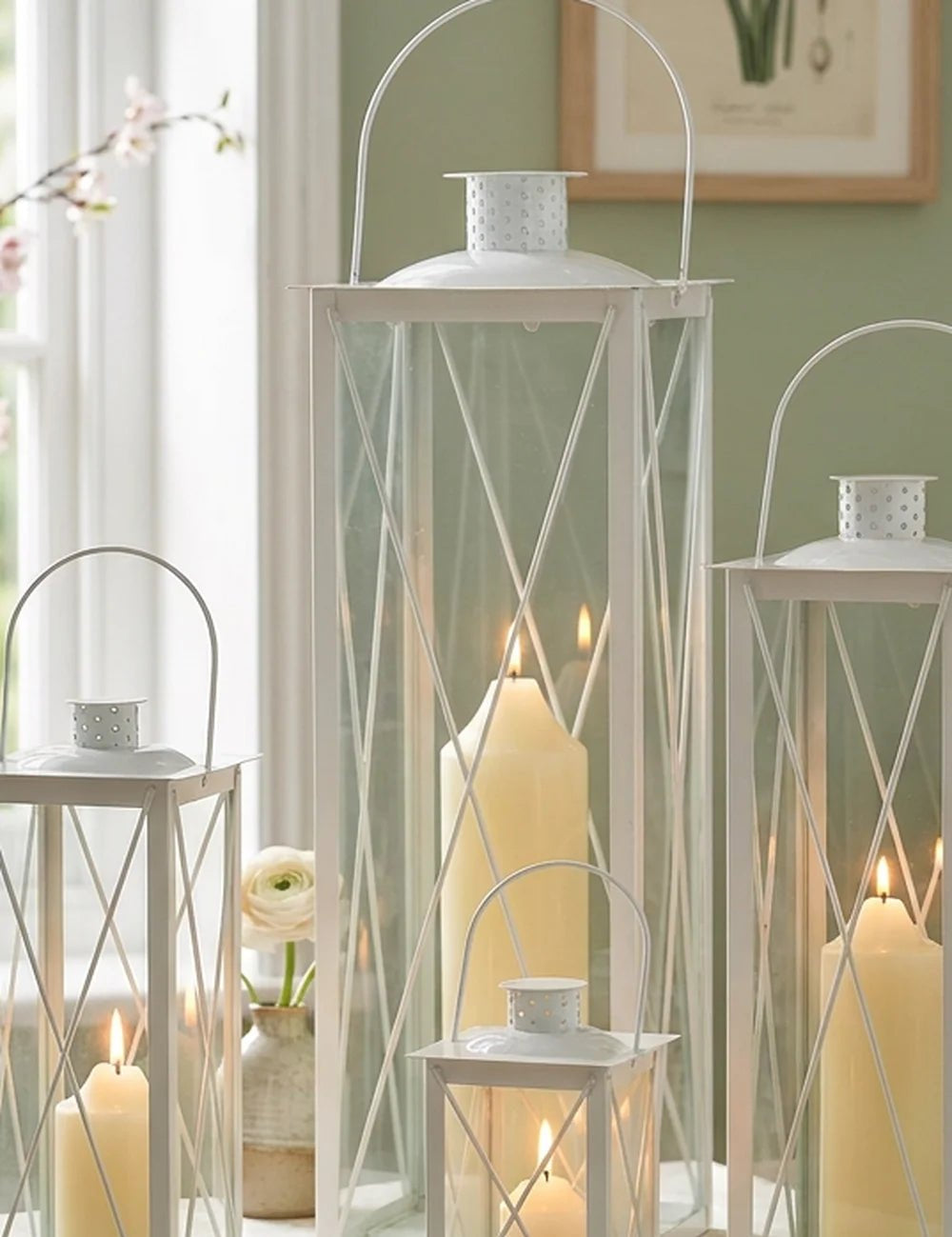 Laterne Farol weiß – Ansicht von der Seite