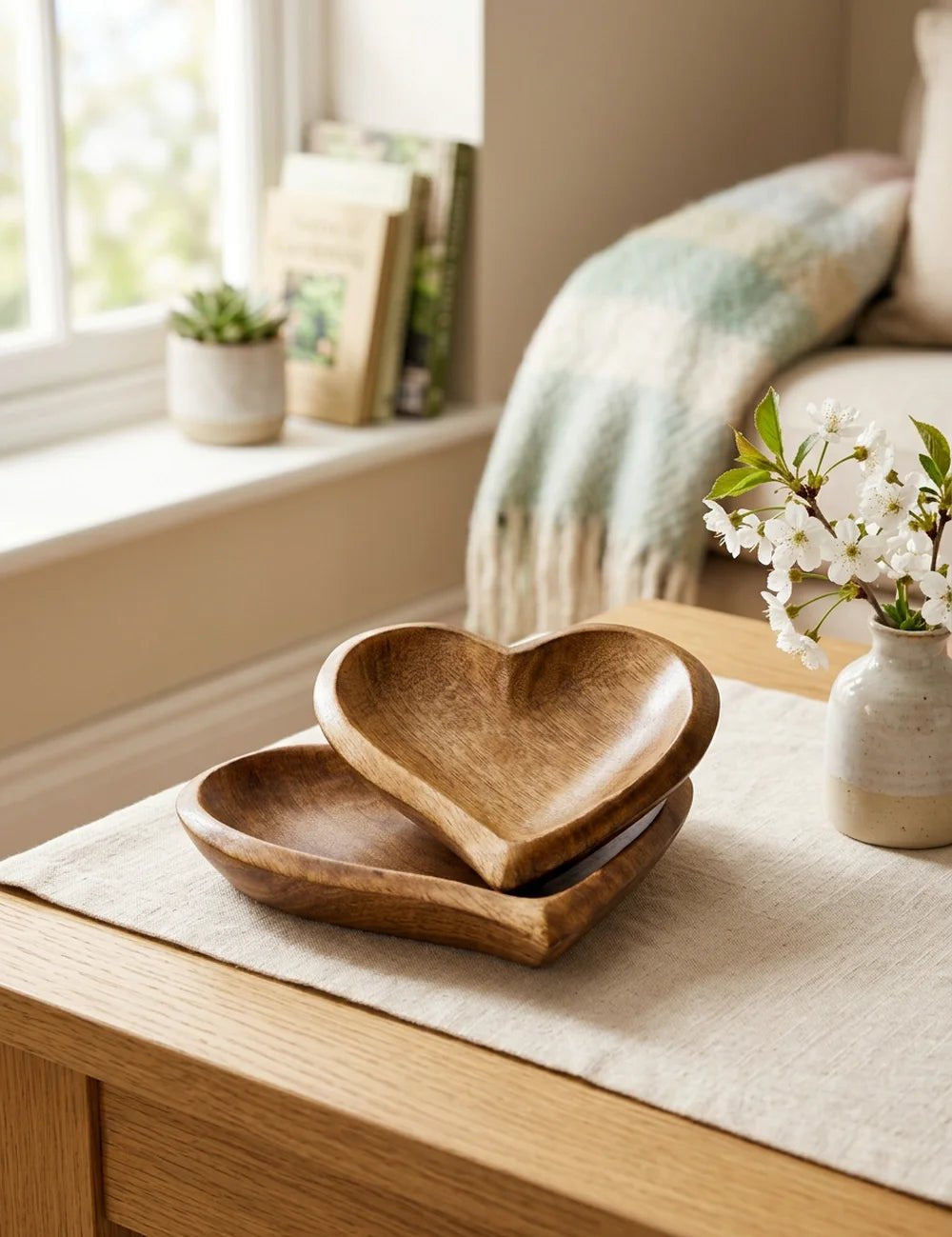 Schale Liefde Herzform – dekoriert im Wohnambiente