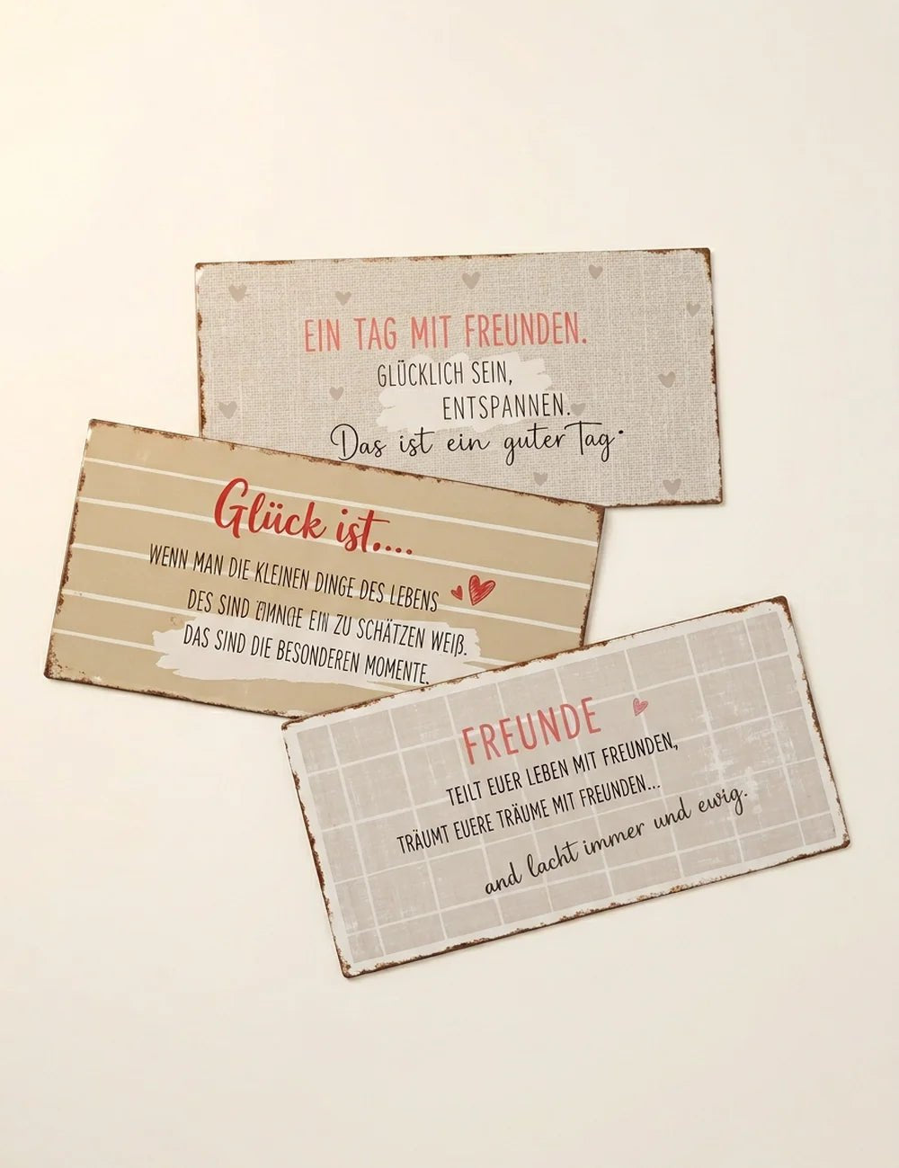 Schild "Freunde" – Produktansicht frontal