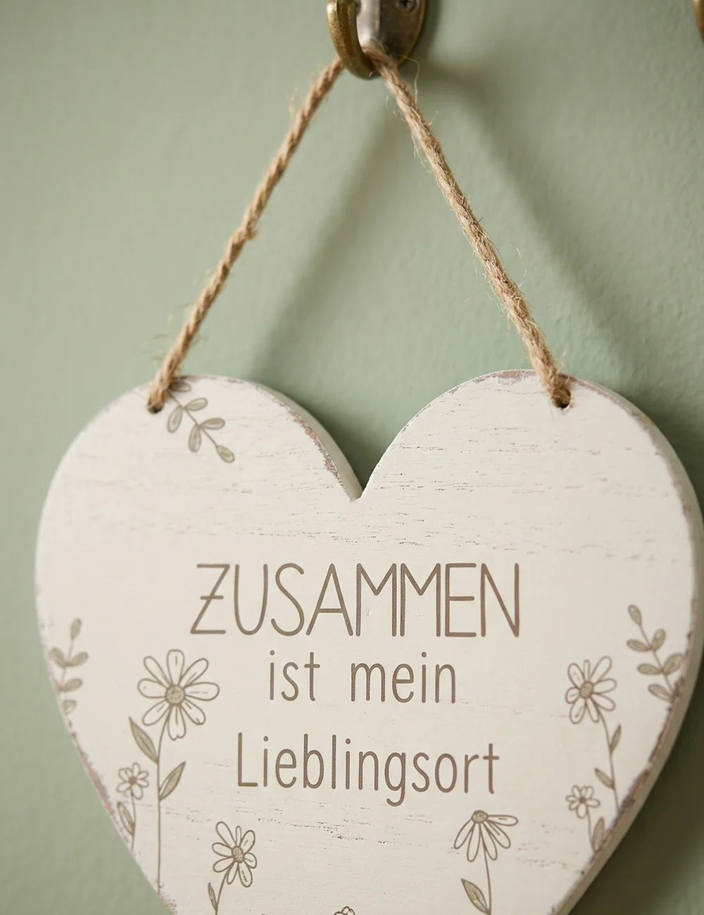 Schild Kamille Herz – Nahaufnahme Materialdetail