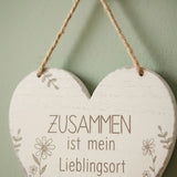 Schild Kamille Herz – Nahaufnahme Materialdetail