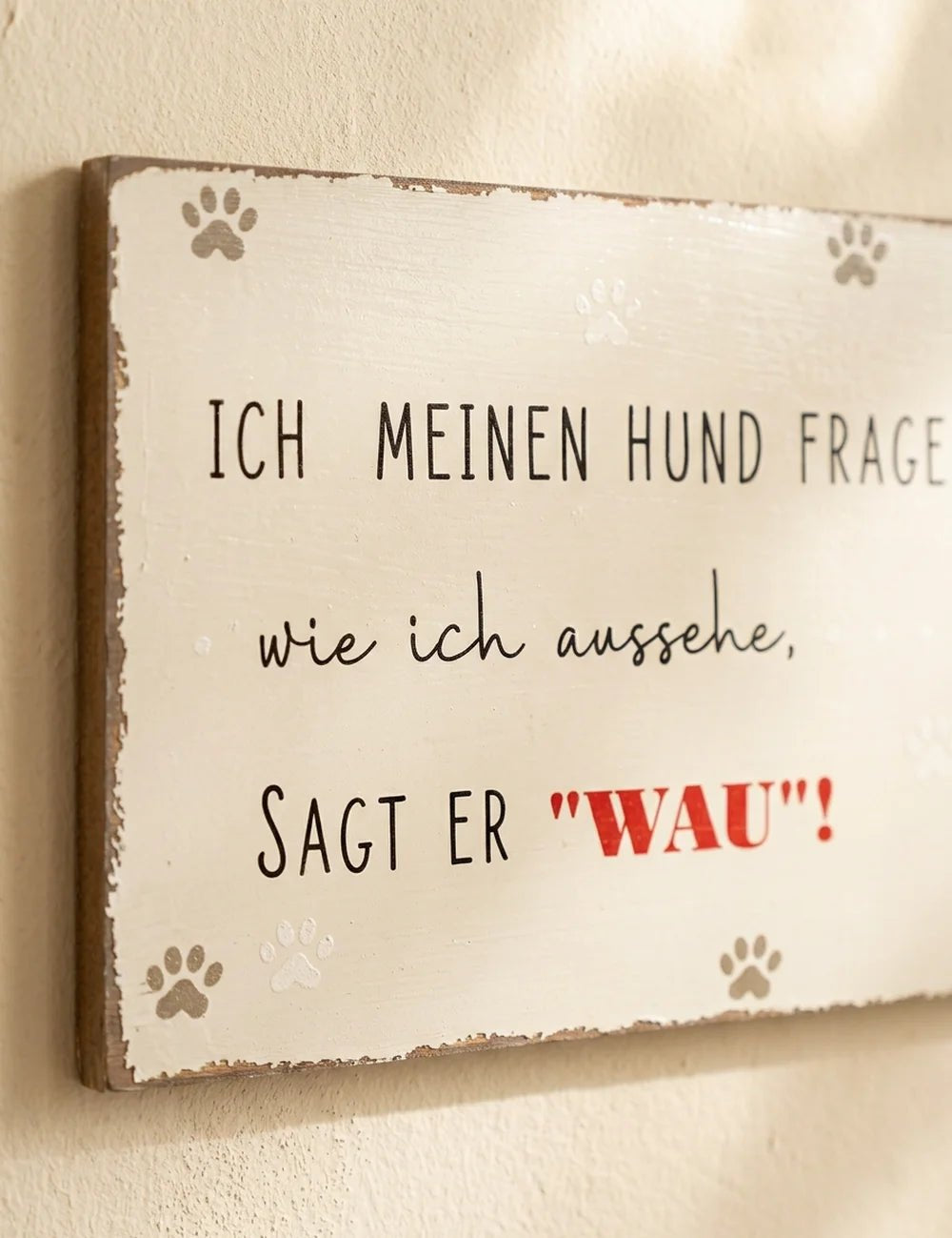 Schild "Mein Hund" – Nahaufnahme Materialdetail
