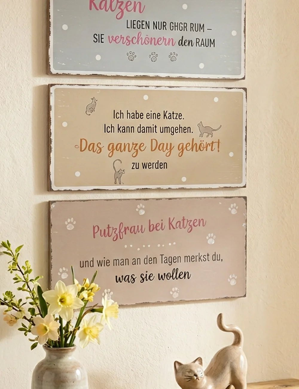 Schild "Meine Katze" – Ansicht von der Seite