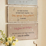 Schild "Meine Katze" – Ansicht von der Seite