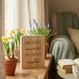 Schild "Momente" – dekoriert im Wohnambiente