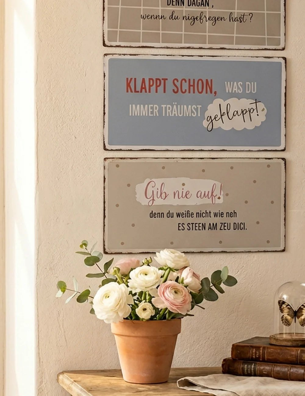 Schild "Motivation" – Ansicht von der Seite