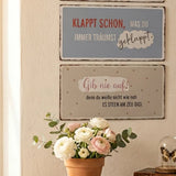 Schild "Motivation" – Ansicht von der Seite