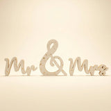 Schriftzug Mr. & Mrs. – Nahaufnahme Materialdetail