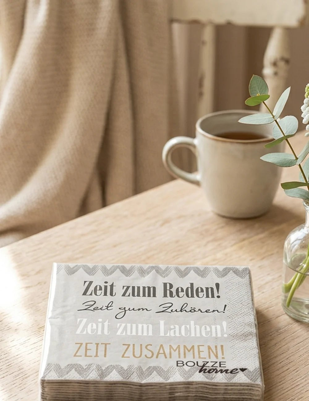 Servietten Wertschätzung – Ansicht von der Seite
