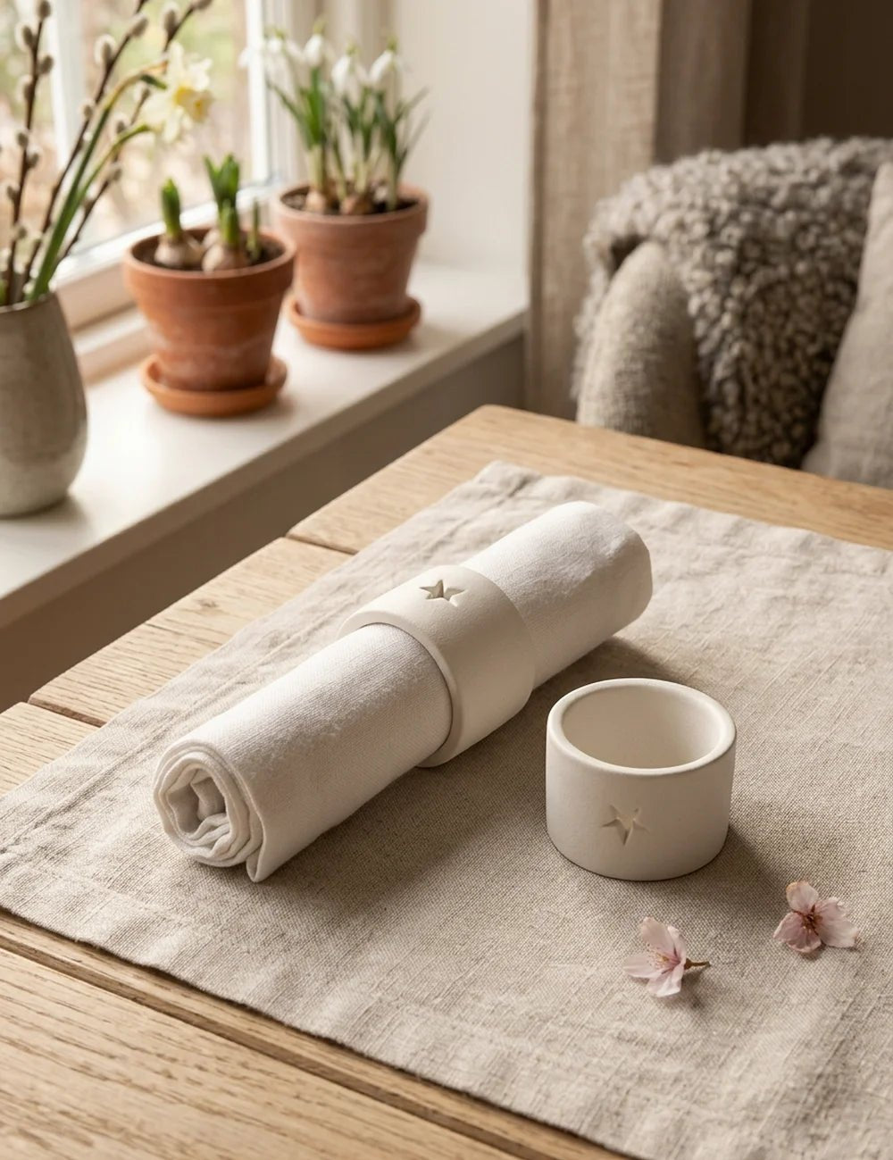 Serviettenring Lara – dekoriert im Wohnambiente