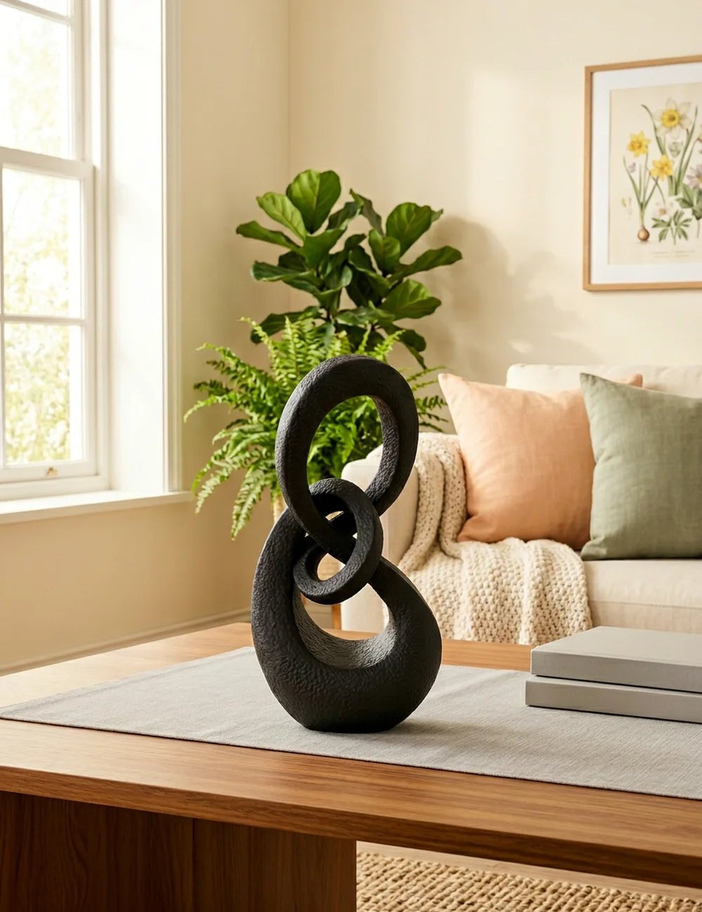 Skulptur Ryma – in Gruppenarrangement dekoriert