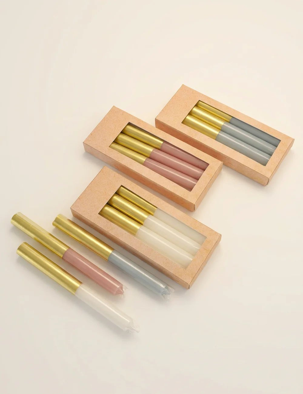 Stabkerze Dip Gold – Produktansicht frontal