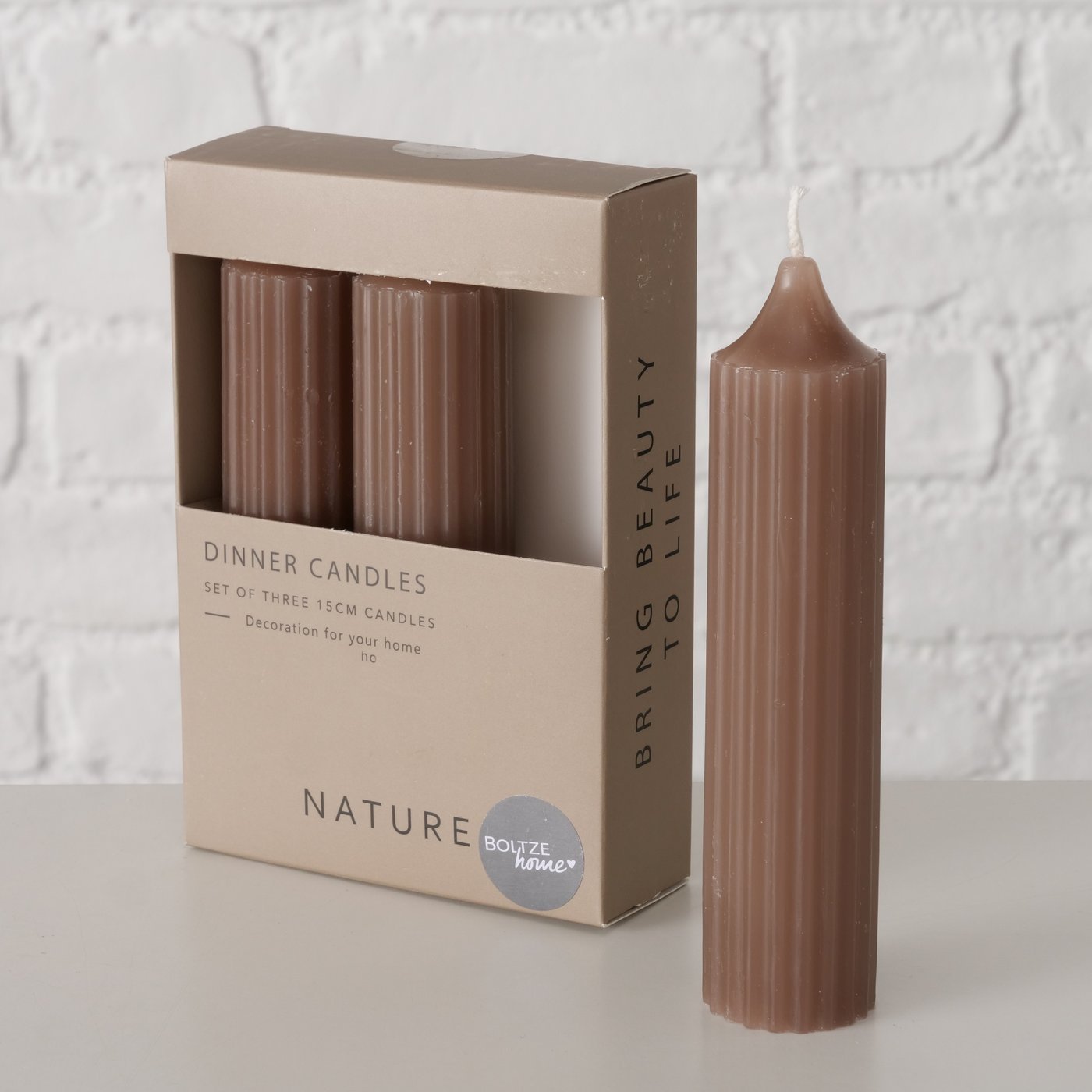 Stabkerze Riffly 3 - tlg. H=15 cm - WohnSinn