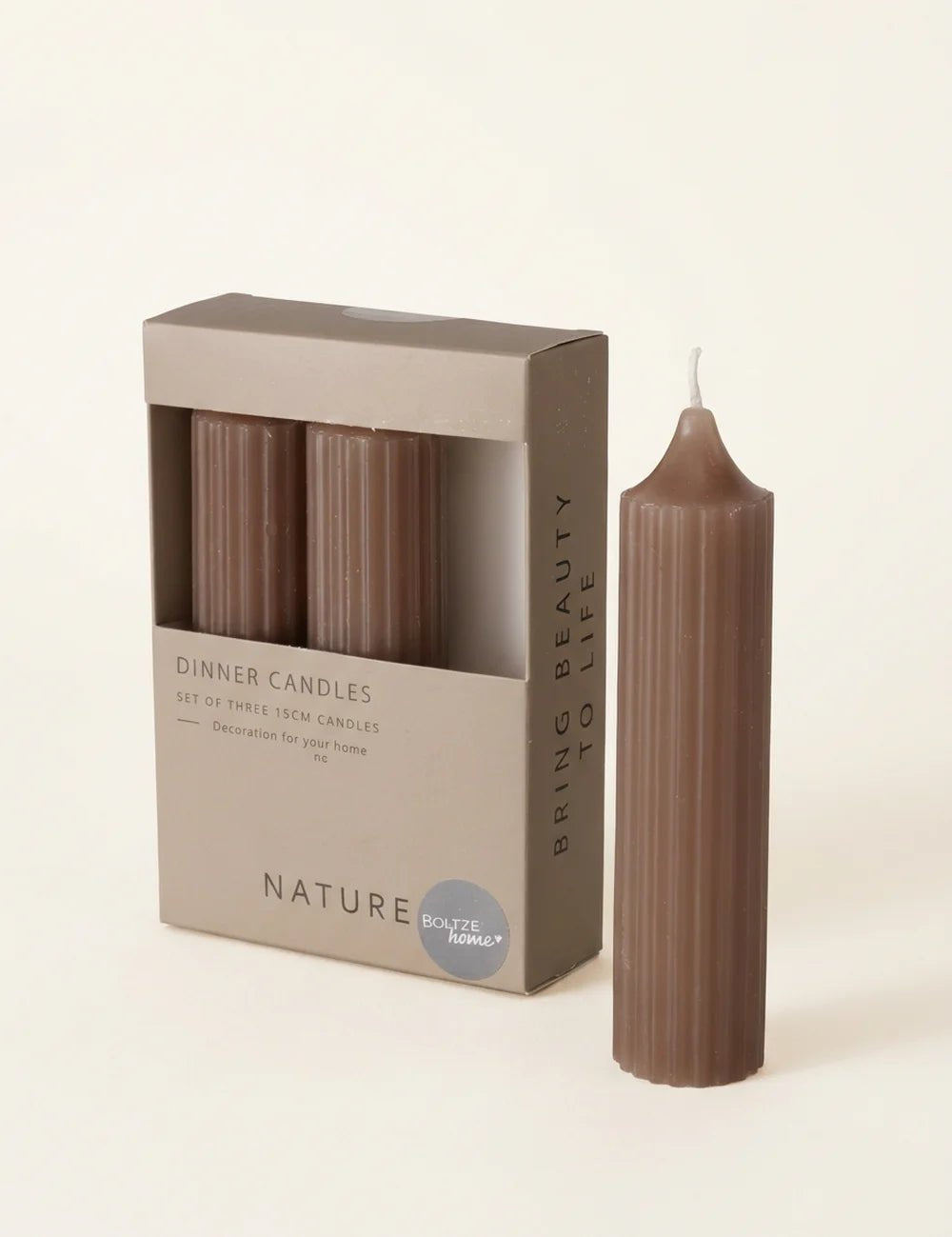 Stabkerze Riffly 3-tlg. H=15 cm – Produktansicht frontal