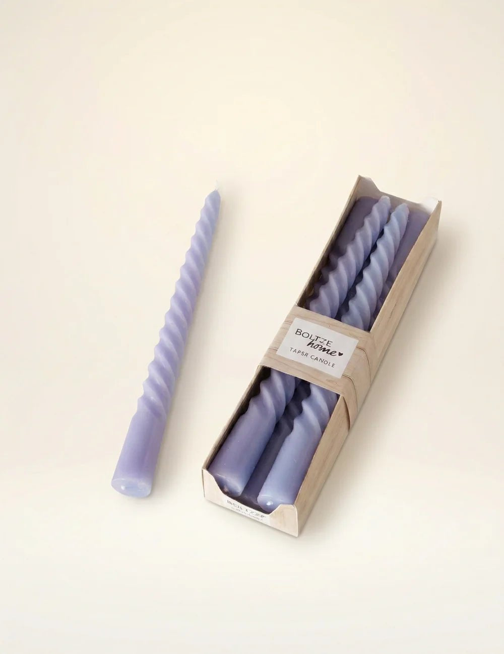 Stabkerze Twisto 6tlg. Lila – Produktansicht frontal