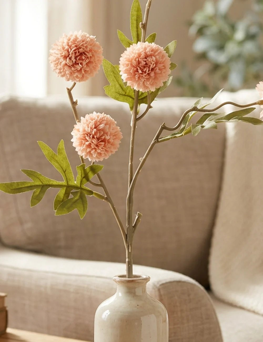 Stielblume Dahlie Hellrosa – Ansicht von der Seite