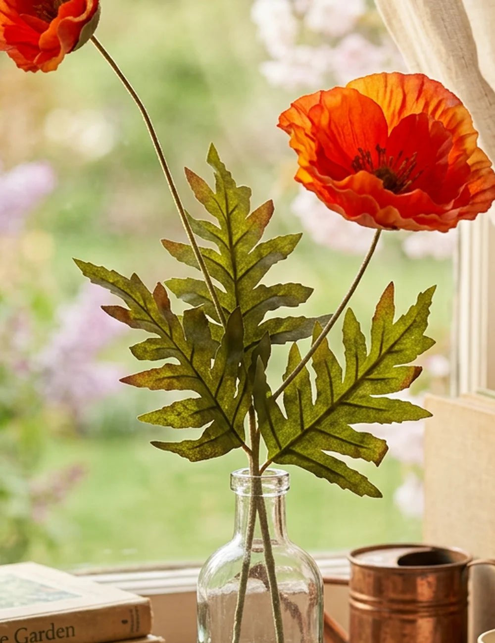 Stielblume Klatschmohn – Ansicht von der Seite