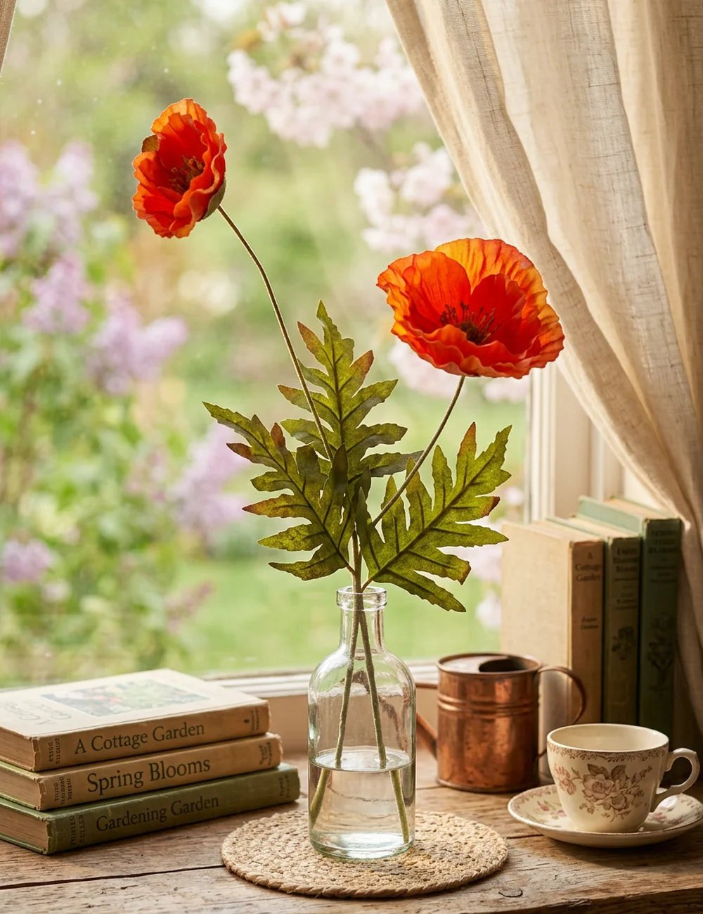 Stielblume Klatschmohn – in Gruppenarrangement dekoriert