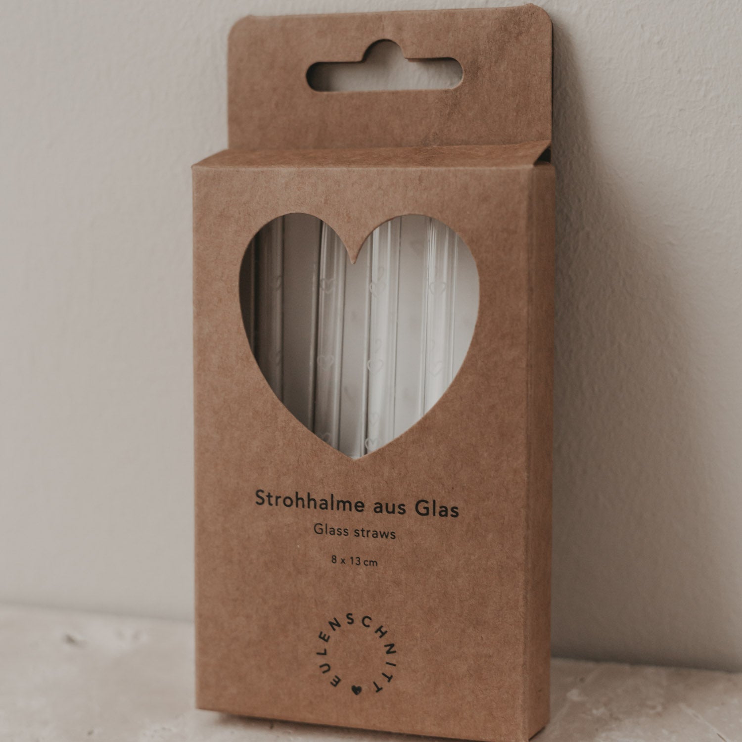 Strohhalme Herzen, Glas, 4er Set - WohnSinn