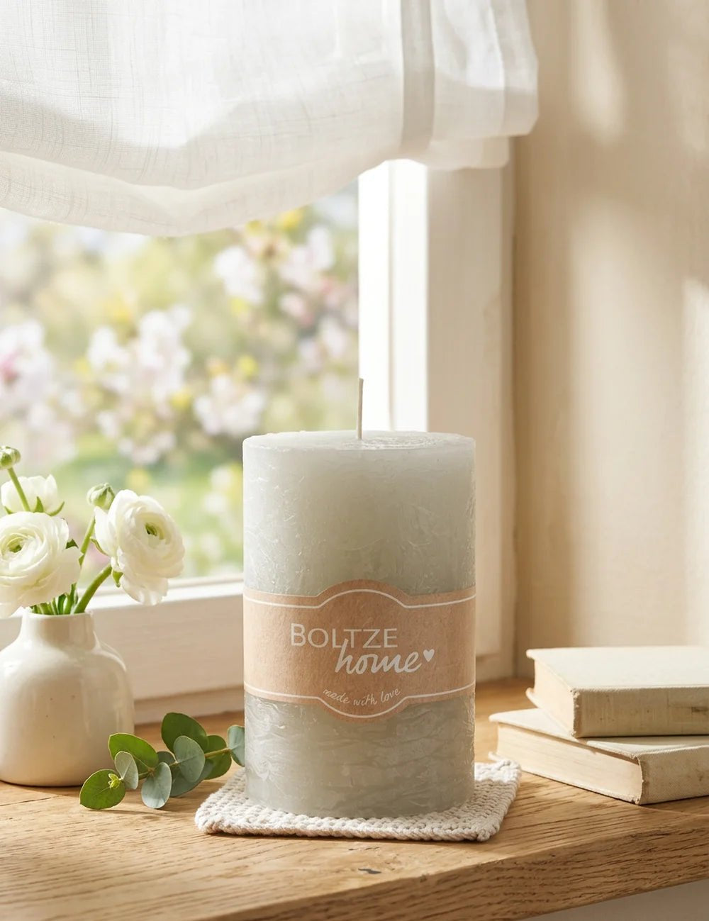 Stumpenkerze Casual grau kontext regal