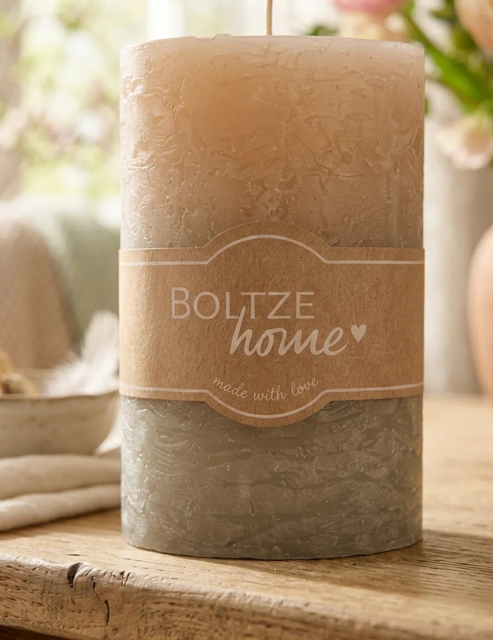 Stumpenkerze Casual grau detail textur