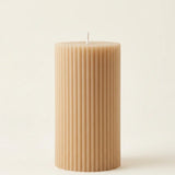 Stumpenkerze Classic Beige – Produktansicht frontal